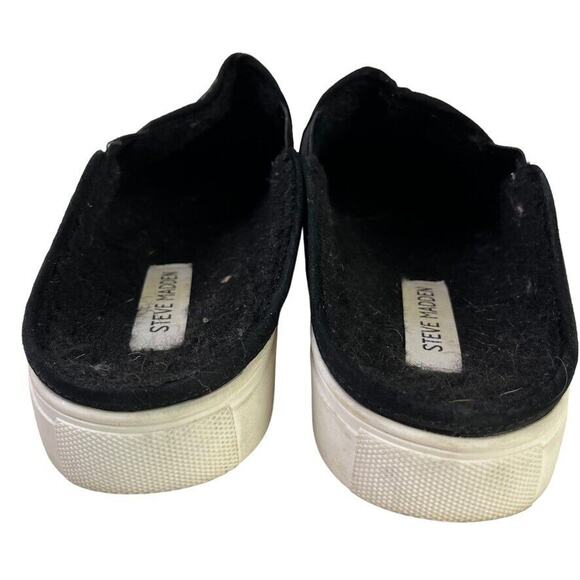 Steve Madden Zima Womens Black Sherpa Lined Slip On Mules Loafers Shoes sz 8.5 - Picture 11 of 16